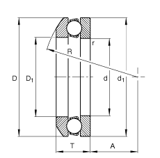 推力深沟球轴承 53202   u202, 根据 din 711/iso 104 标准的主要尺寸，单向，带球面轴承座圈和座圈，可分离