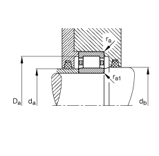 圆柱滚子轴承 nu414-m1, 根据 din 5412-1 标准的主要尺寸, 非定位轴承, 可分离, 带保持架