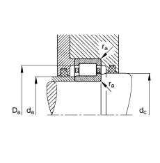 圆柱滚子轴承 nj336-e-m1, 根据 din 5412-1 标准的主要尺寸, 半定位轴承, 可分离, 带保持架