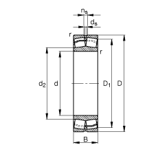 调心滚子轴承 23236-e1a-m, 根据 din 635-2 标准的主要尺寸